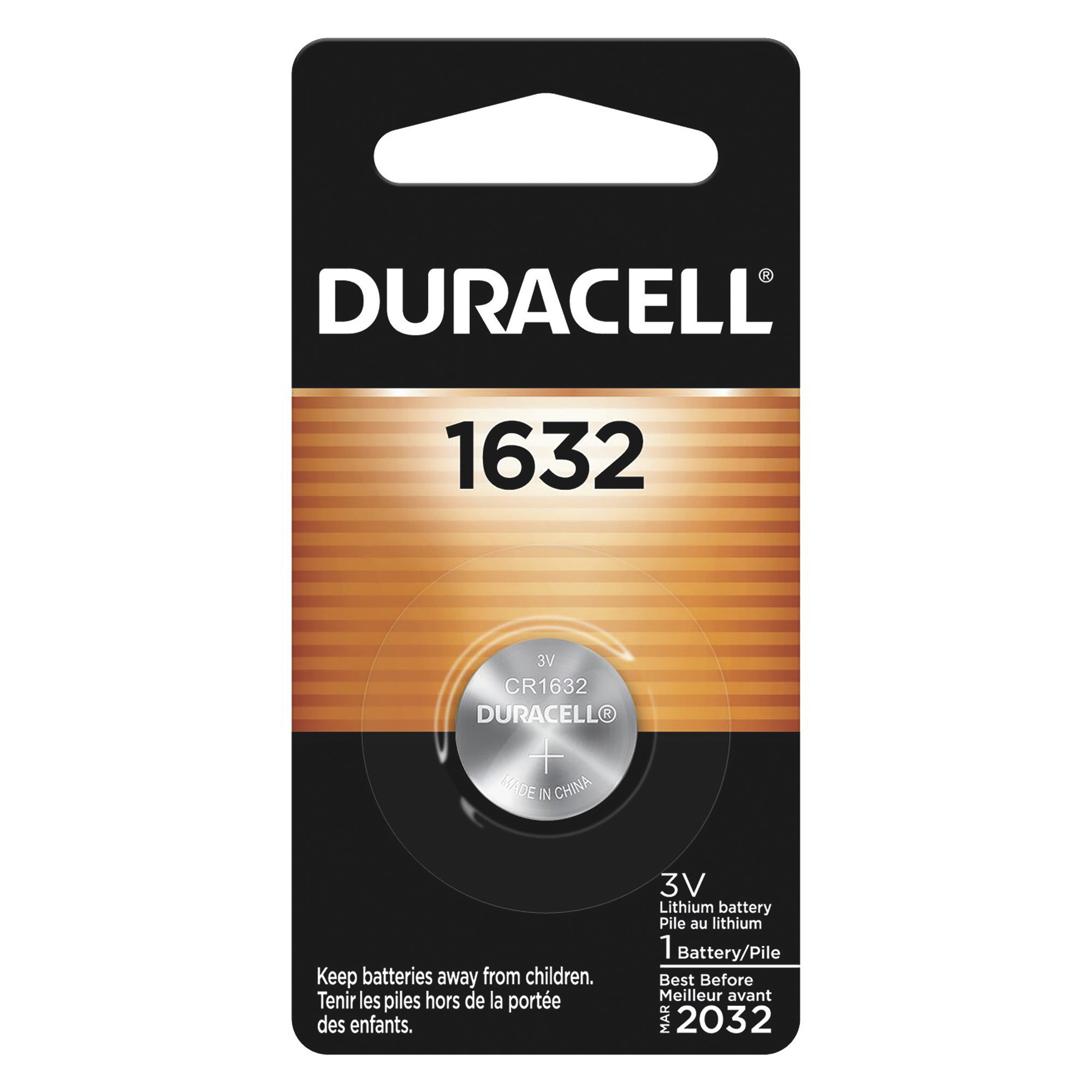 Duracell 1632 Lithium Battery, Model# DURDL1632BPK